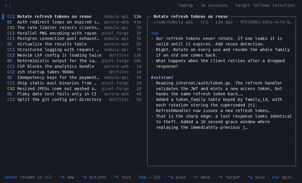 Right-click actions and starting a blank Codex conversation
